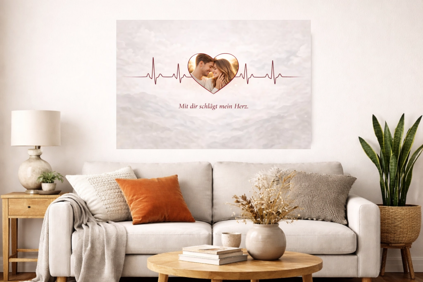 Personalisierte Leinwand-Mit dir schlägt mein Herz