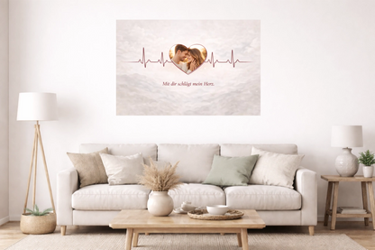 Personalisierte Leinwand-Mit dir schlägt mein Herz
